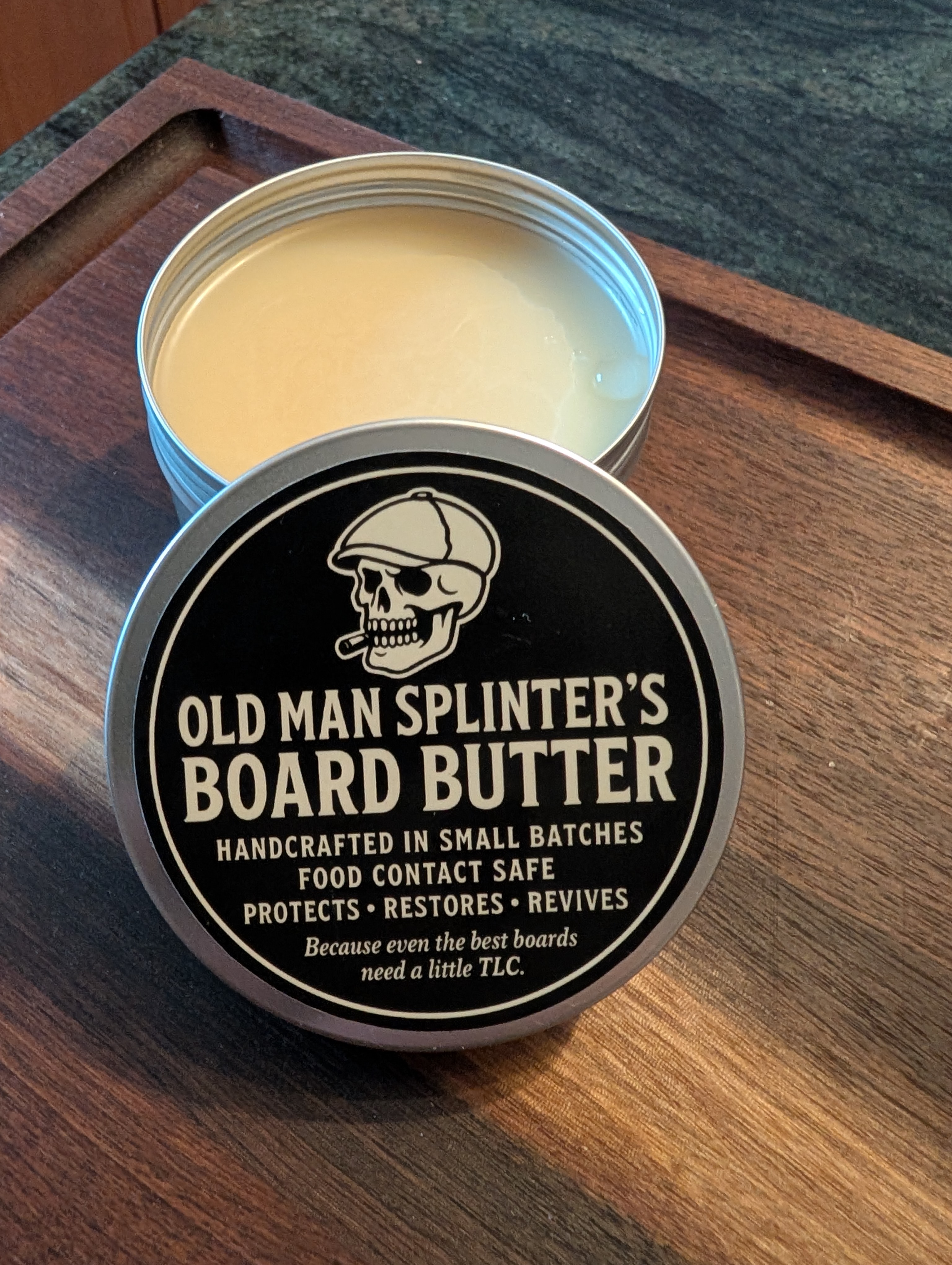 Handmade Board Butter - Food Safe Wood Conditioner, 6oz Tin